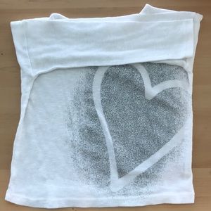 White long sleeve glitter heart shirt